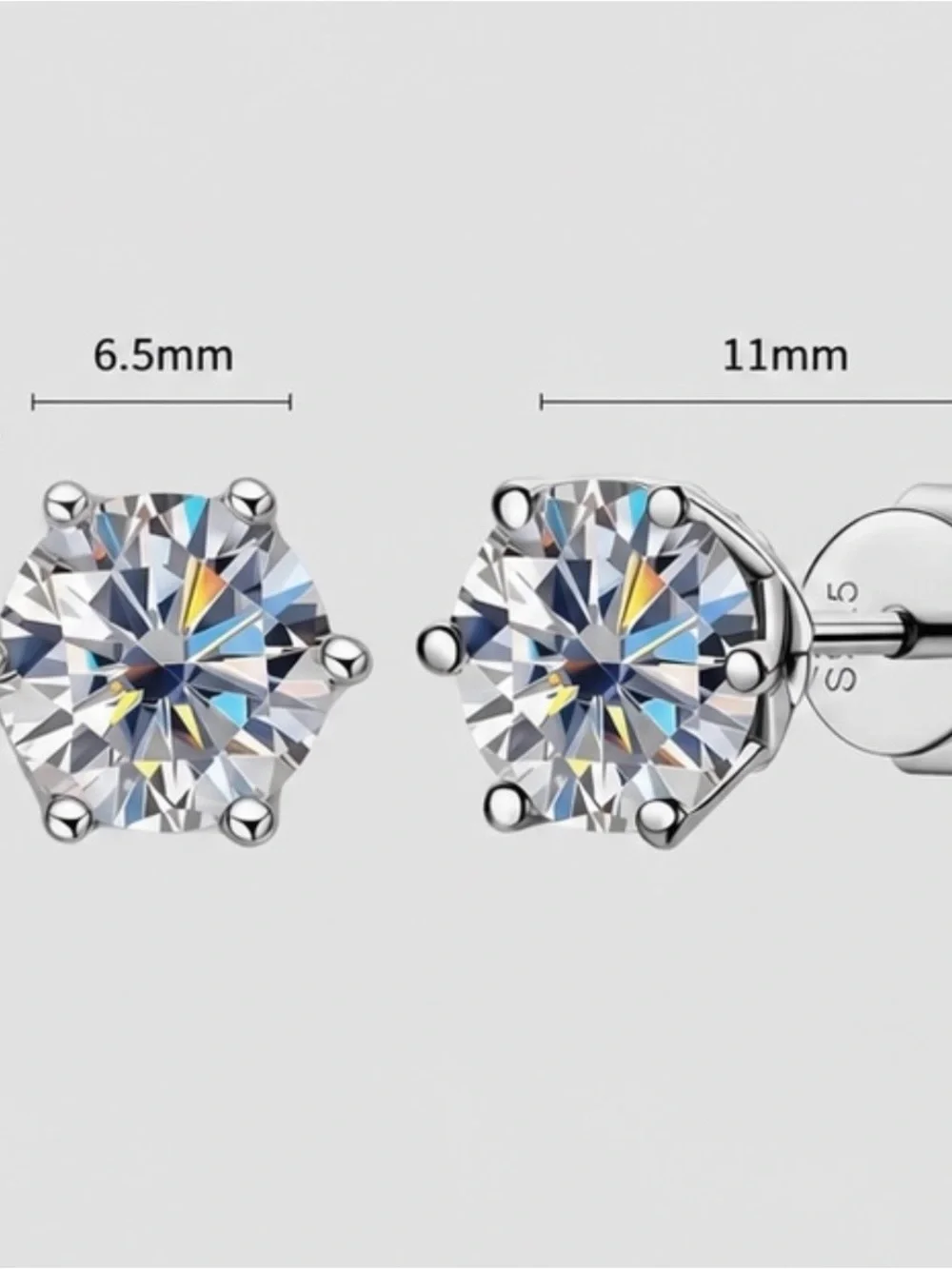 1CT Moissanite Stud Earrings | Iced-Out Jewelry | VVS Sparkle | 925 Silver